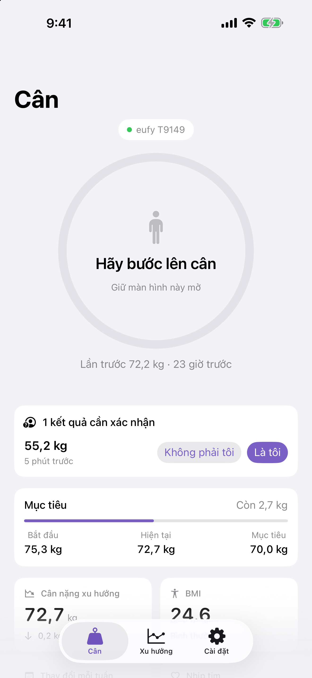 Một số đo đang chờ xác nhận